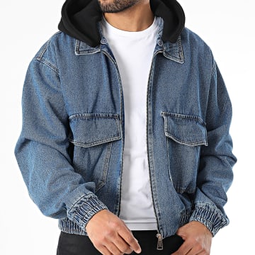 Uniplay - Veste Jean Zippée Capuche Bleu Denim