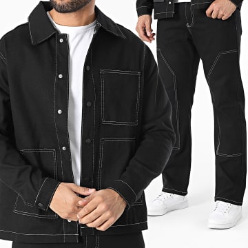 KZR - Ensemble Veste Jean Et Jean Noir