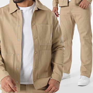 KZR - Ensemble Veste Jean Et Jean Camel