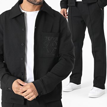 KZR - Ensemble Chemise Manches Longues Et Pantalon Noir