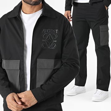 KZR - Ensemble Veste Zippée Et Pantalon Cargo Noir