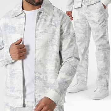 KZR - Ensemble Veste Zippée Et Pantalon Beige Gris