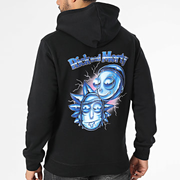 Rick Et Morty - Sweat Capuche Chrome Noir