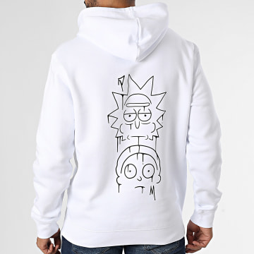 Rick Et Morty - Sweat Capuche Graff Blanc