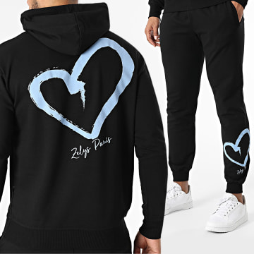 Zelys Paris - Ensemble De Survetement Ocavo Noir Bleu Clair