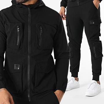MTX - Ensemble Veste Zippée Capuche Et Pantalon Cargo AH-6536 Noir