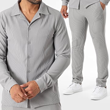MTX - Ensemble Chemise Manches Longues et Pantalon Gris