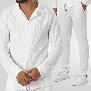 MTX - Set aus langärmeligem Hemd und Hose Weiß