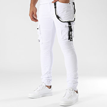 MTX - Pantalon Cargo Jean Blanc