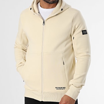 Petrol Industries - SWH334 Beige Hooded Zip Sweat Top
