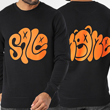 Sale Môme Paris - Sweat Crewneck Nounours Recto Verso Noir Orange