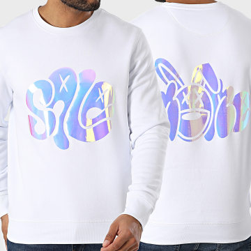 Sale Môme Paris - Sweat Crewneck Lapin Recto Verso Blanc Holo Laser