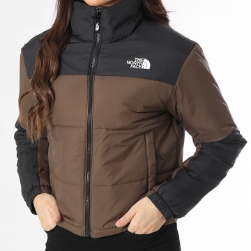 The North Face - Mujeres Gosei Puffer A879X Marrón Negro Abrigo