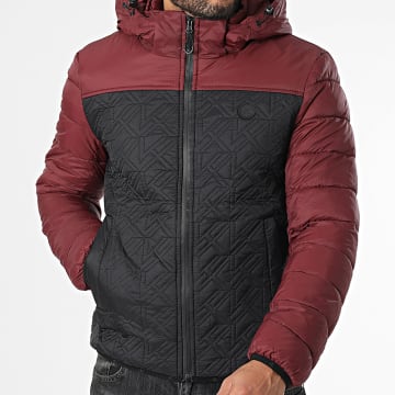Kymaxx - Doudoune Capuche Bordeaux Noir