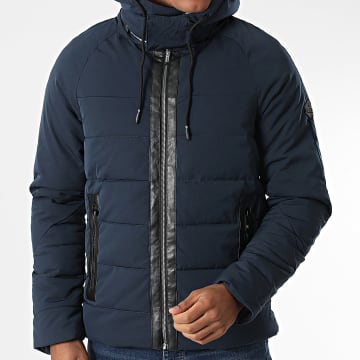 Kymaxx - Doudoune Capuche Bleu Marine