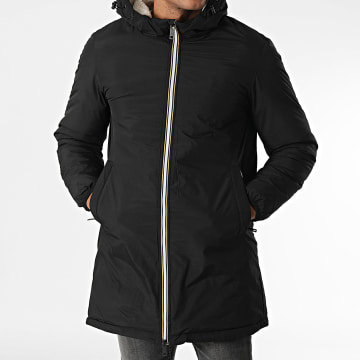 Kymaxx - Parka negra con capucha