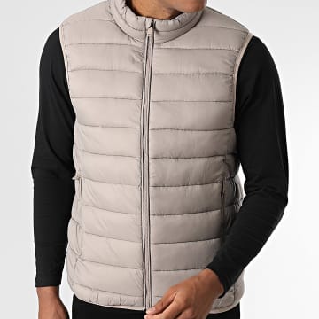 Kymaxx - Abrigo sin mangas gris topo