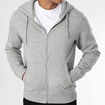 Produkt - Sweat Zippé Capuche GMS Basic Gris Chiné