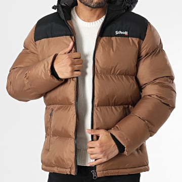 Schott NYC - Chaqueta de pluma marrón Utah