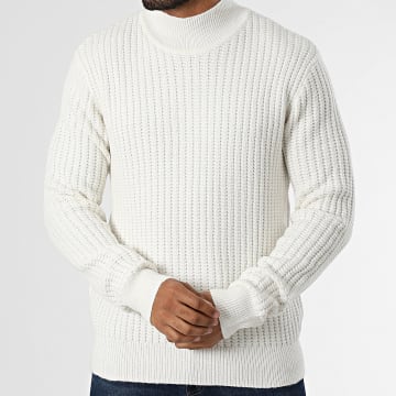 Teddy Smith - Pull Col Montant Eduardo 11517056D Blanc