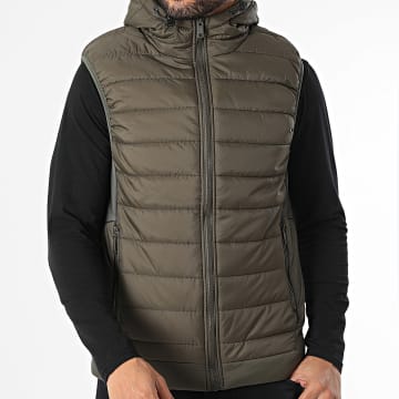 Classic Series - Chaqueta sin mangas con capucha verde caqui