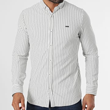 Classic Series - Langarmshirt Gestreift Weiß Schwarz