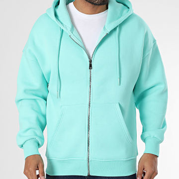 Classic Series - Sweat Zippé Capuche Bleu Turquoise