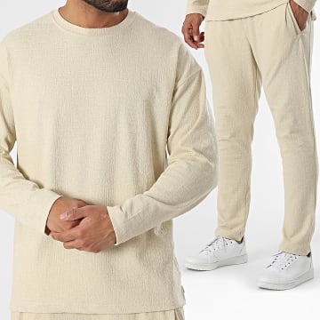Classic Series - Beige T-shirt en broek met lange mouwen