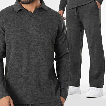 Classic Series - Charcoal grijs poloshirt en broek met lange mouwen