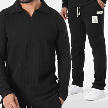Classic Series - Poloshirt en broek met lange mouwen Zwart