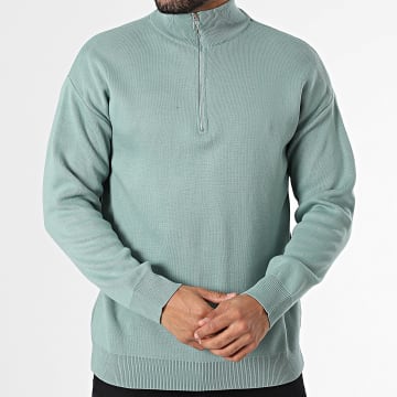 Classic Series - Pull Col Zippé Vert Clair