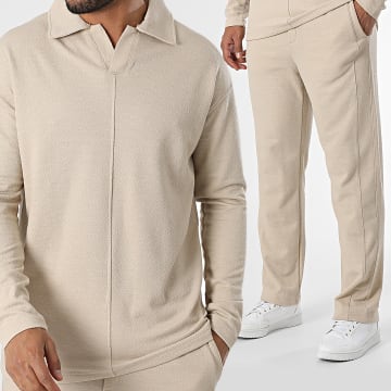 Classic Series - Poloshirt en broek met lange mouwen Beige