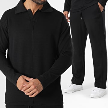 Classic Series - Ensemble Polo Manches Longues Et Pantalon Noir