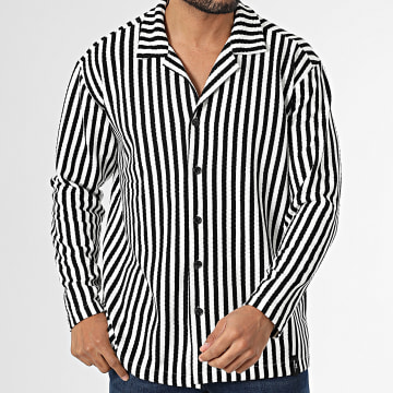 Classic Series - Chemise Manches Longues A Rayures Noir Blanc