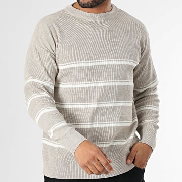 Classic Series - Jersey de rayas blanco beige