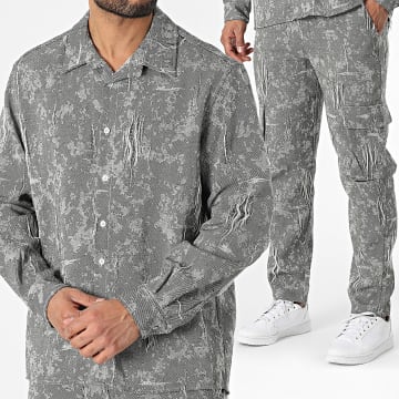 Frilivin - Conjunto de camisa y pantalón Cargo negro