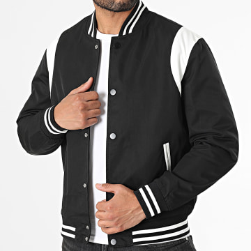 Frilivin - Chaqueta Teddy Negro Blanco