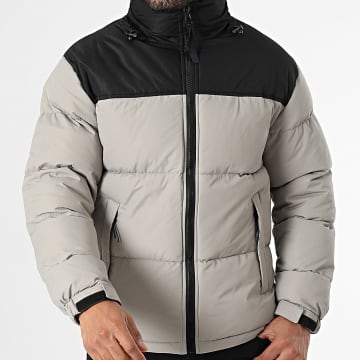 Frilivin - Chaqueta gris negra con capucha