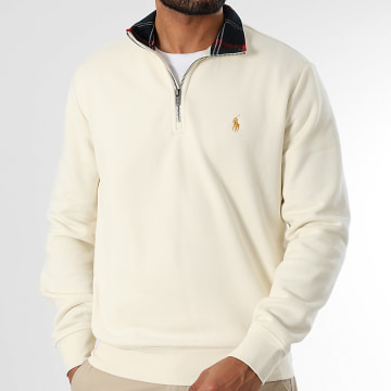 Polo Ralph Lauren - Sweat Col Zippé Original Player Beige Clair