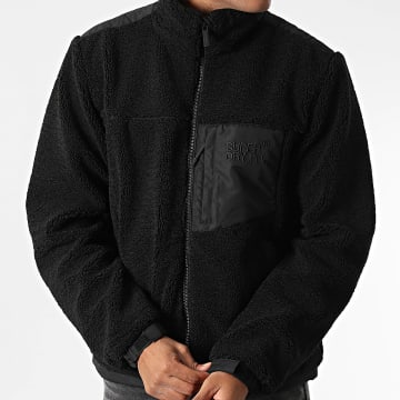 Superdry - Veste Zippée Polaire Sherpa Relaxed Fleece M5011920A Noir