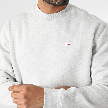 Tommy Jeans - Sweat Crewneck Regular Fit Flag 0741 Gris Clair Chiné