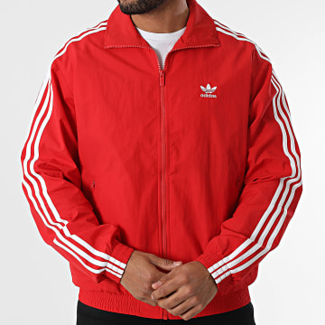 Adidas Originals - Veste Zippée A Bandes Firebird IT2495 Rouge