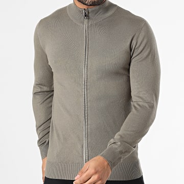 Frilivin - Chaqueta con cremallera de color topo