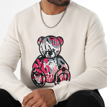 Teddy Yacht Club - Sudadera Cuello redondo Art Series Delantero Rosa Beige