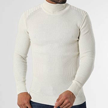 Classic Series - Pull Col Roulé Beige Clair