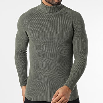 Classic Series - Pull Col Roulé Vert Kaki