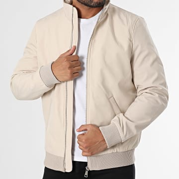 Frilivin - Chaqueta beige con cremallera