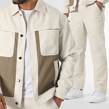 Frilivin - Ensemble Veste Et Pantalon Beige Taupe