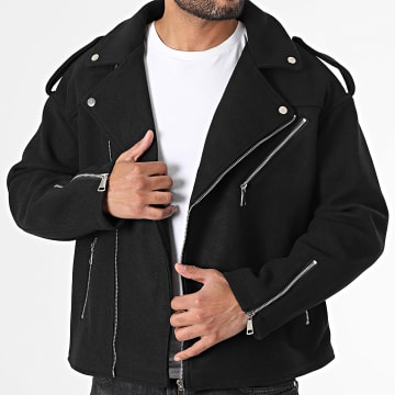 Frilivin - Chaqueta motera negra