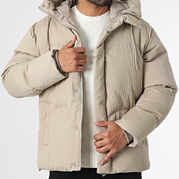 Frilivin - Chaqueta beige con capucha